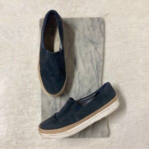 Clarks Marie Pearl Espadrilles Loafers Blue Suede Size 8